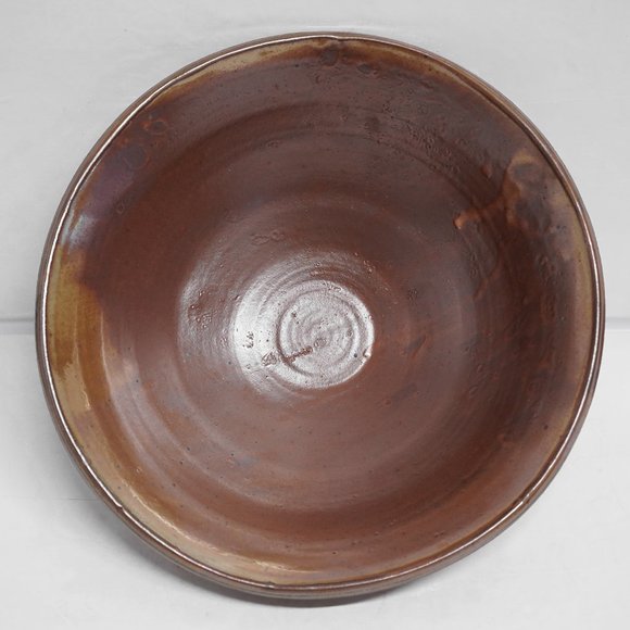 Stoneware Rust Orange Glazed Artist Signed  Fruit Bowl - Picture 2 of 8